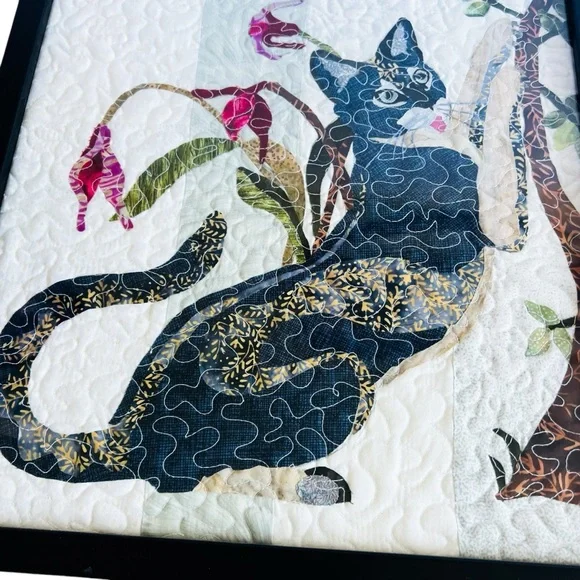 Vintage Cat Quilt Custom Framed Wall Art - Picture 4 of 5